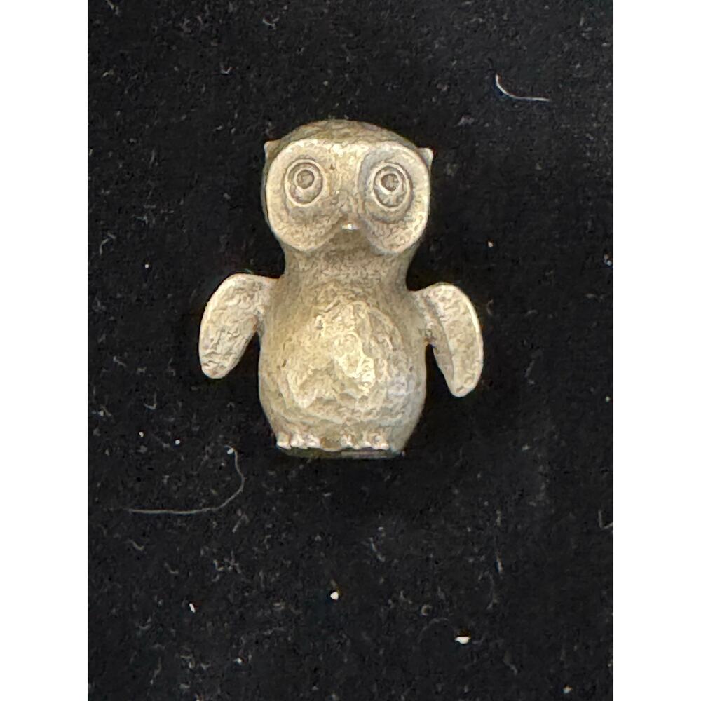 Vintage Hudson Pewter Miniature Owl with Spread Wings Figurine